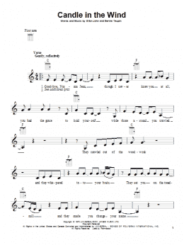 page one of Candle In The Wind (Ukulele)