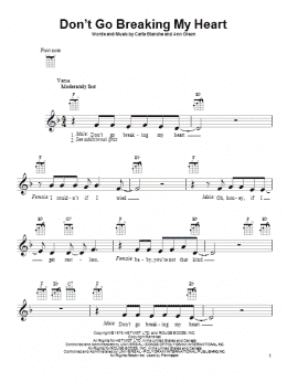 page one of Don't Go Breaking My Heart (Ukulele)