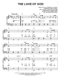 page one of The Love Of God (Easy Piano)