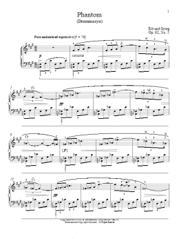 page one of Phantom (Drommesyn), Op. 62, No. 5 (Piano Solo)