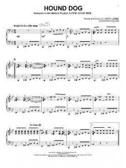 page one of Hound Dog (Piano Solo)