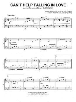 page one of Can't Help Falling In Love (Piano Solo)