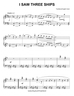 page one of I Saw Three Ships (Piano Solo)