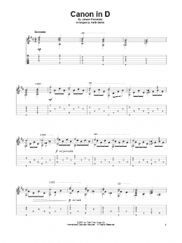 page one of Canon In D (Solo Guitar)