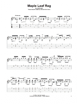 page one of Maple Leaf Rag (Solo Guitar)