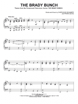 page one of The Brady Bunch (Piano Solo)