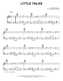 page one of Little Talks (Piano, Vocal & Guitar Chords (Right-Hand Melody))