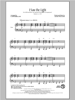 page one of I Saw The Light (SATB Choir)