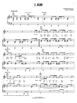 page one of I Am (Piano, Vocal & Guitar Chords (Right-Hand Melody))