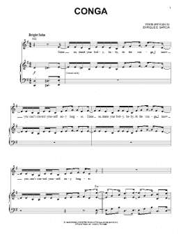 page one of Conga (Piano, Vocal & Guitar Chords (Right-Hand Melody))