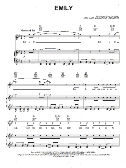 page one of Emily (Piano, Vocal & Guitar Chords (Right-Hand Melody))