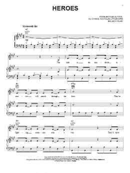 page one of Heroes (Piano, Vocal & Guitar Chords (Right-Hand Melody))