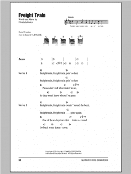 page one of Freight Train (Guitar Chords/Lyrics)