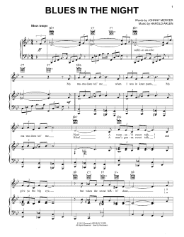 page one of Blues In The Night (Piano, Vocal & Guitar Chords (Right-Hand Melody))