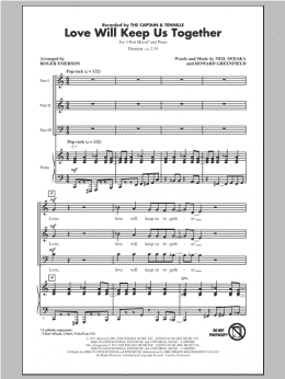 page one of Love Will Keep Us Together (3-Part Mixed Choir)