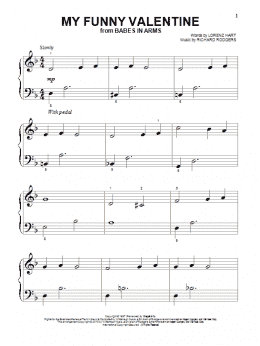 page one of My Funny Valentine (Beginning Piano Solo)