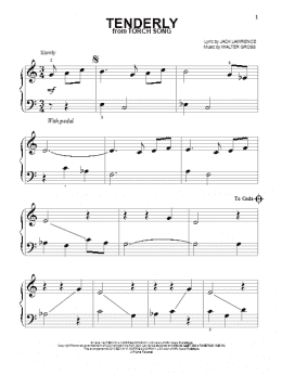 page one of Tenderly (Beginning Piano Solo)