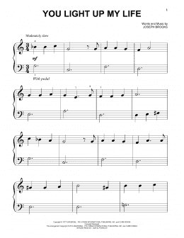 page one of You Light Up My Life (Beginning Piano Solo)