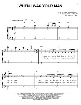 page one of When I Was Your Man (Easy Piano)