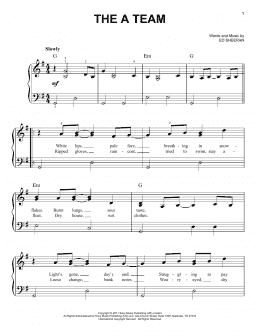 page one of The A Team (Easy Piano)