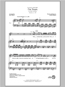 page one of I'm Yours (SATB Choir)