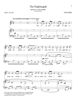 page one of The Nightingale (Piano & Vocal)