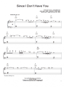 page one of Since I Don't Have You (Piano, Vocal & Guitar Chords (Right-Hand Melody))