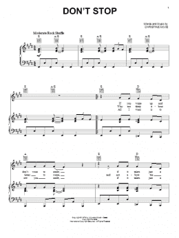 page one of Don't Stop (Piano, Vocal & Guitar Chords (Right-Hand Melody))