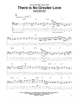 page one of There Is No Greater Love (Bass Guitar Tab)