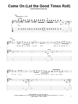 page one of Come On (Part 1) (Guitar Tab (Single Guitar))