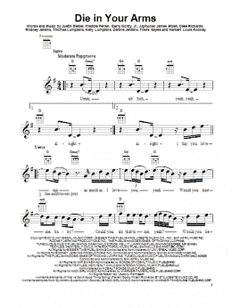 page one of Die In Your Arms (Ukulele)