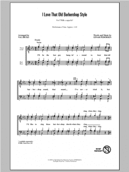 page one of I Love That Old Barbershop Style (arr. Val Hicks) (TTBB Choir)