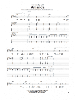 page one of Amanda (Guitar Tab)