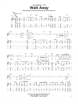 page one of Walk Away (Guitar Tab)