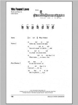 page one of We Found Love (Ukulele Chords/Lyrics)