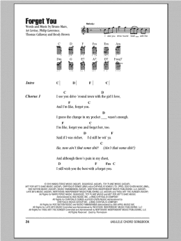 page one of Forget You (Ukulele Chords/Lyrics)