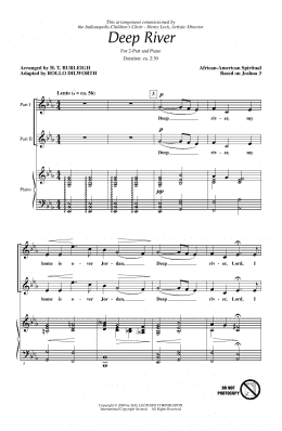 page one of Deep River (2-Part Choir)