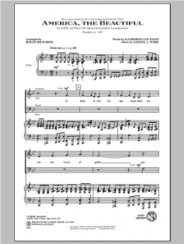 page one of America, The Beautiful (SATB Choir)