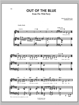 page one of Out Of The Blue (Piano & Vocal)