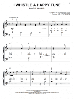 page one of I Whistle A Happy Tune (Big Note Piano)