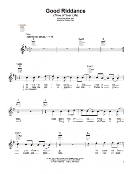 page one of Good Riddance (Time Of Your Life) (Ukulele)