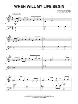 page one of When Will My Life Begin? (from Tangled) (Beginning Piano Solo)