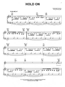 page one of Hold On (Piano, Vocal & Guitar Chords (Right-Hand Melody))