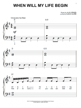 page one of When Will My Life Begin? (from Tangled) (Big Note Piano)