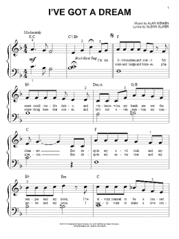 page one of I've Got A Dream (from Tangled) (Big Note Piano)