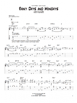 Rainy Days and Mondays by The Carpenters - Choir - Sheet Music