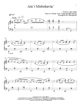 page one of Ain't Misbehavin' (Educational Piano)