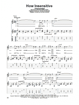 page one of How Insensitive (Insensatez) (Solo Guitar)