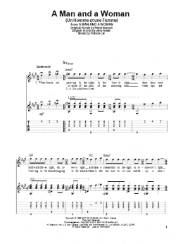 page one of A Man And A Woman (Un Homme Et Une Femme) (Solo Guitar)