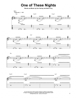 page one of One Of These Nights (Guitar Tab (Single Guitar))